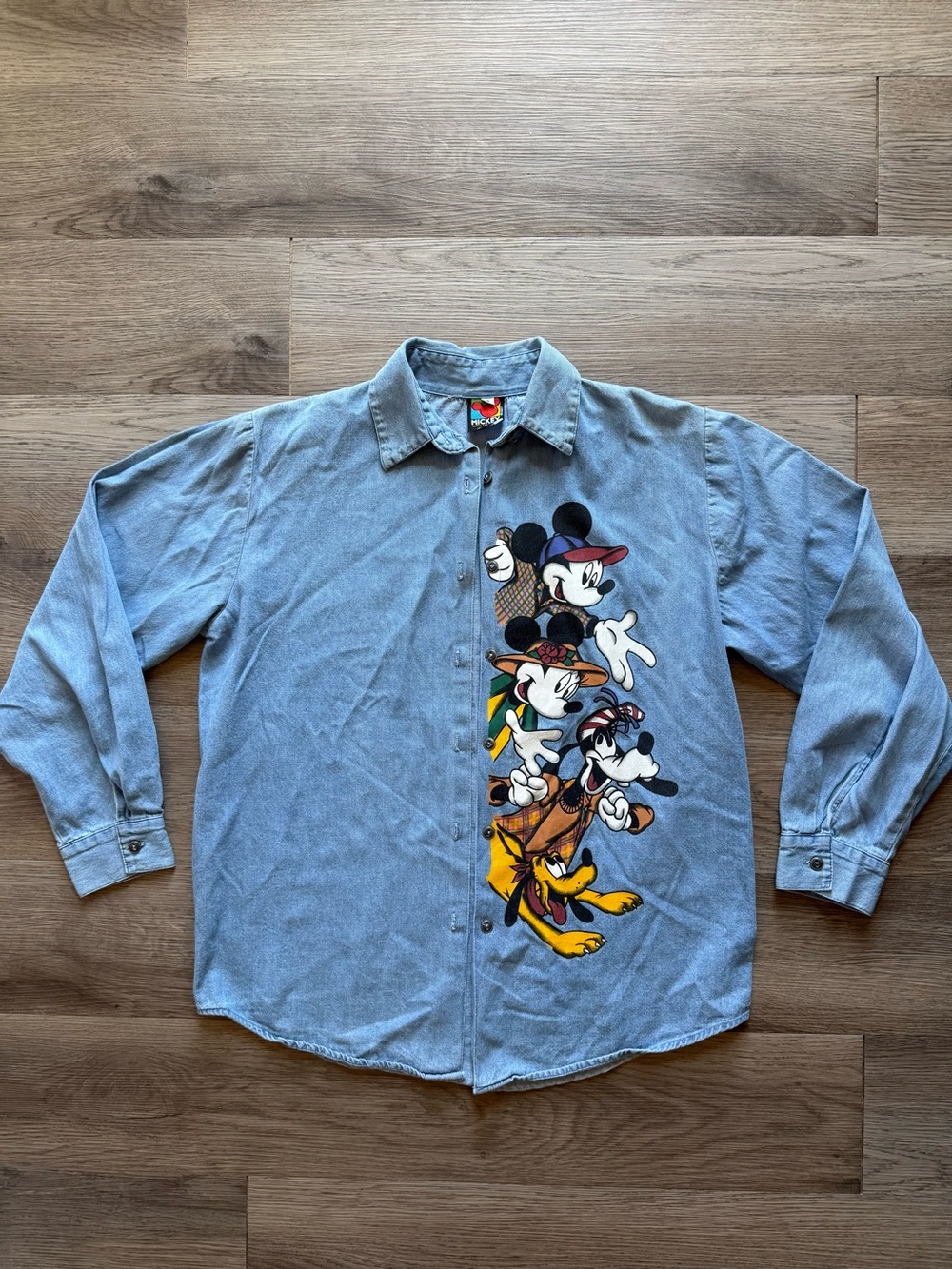 Vintage 90s Disney denim button up shirt from Mickey Unlimited